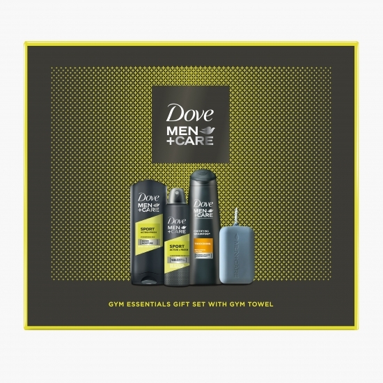 Set cadou Gym Essentials Gel de duș 250ml + antiperspirant spray 150ml + șampon 250ml + prosop microfibră