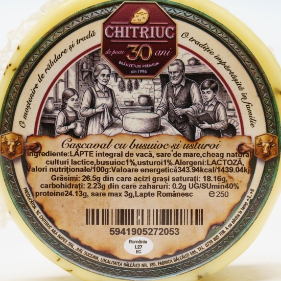 Cașcaval cu busuioc și usturoi 250g