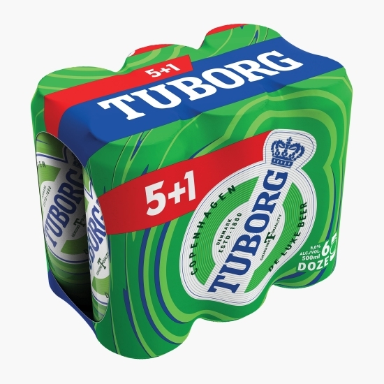Bere blondă pasteurizată, doză 6x500ml (5+1)