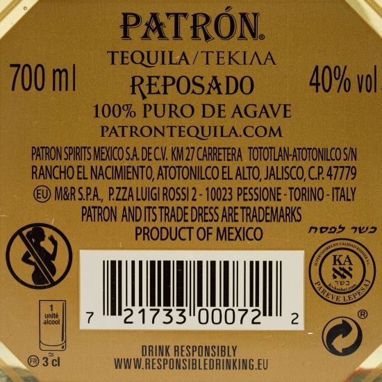 Tequila Reposado 40% alc. 0.7l + cutie