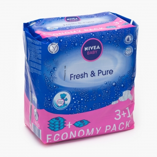 Șerveţele bebeluși Economy Pack, Baby Fresh & Pure 4x63 buc