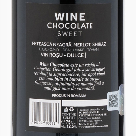 Vin roșu dulce Chocolate Sweet, 12.5%, 0.75l 
