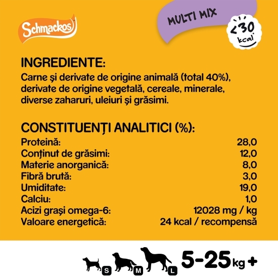 Hrană complementară pentru câini adulți 20 buc, 144g, Schmackos