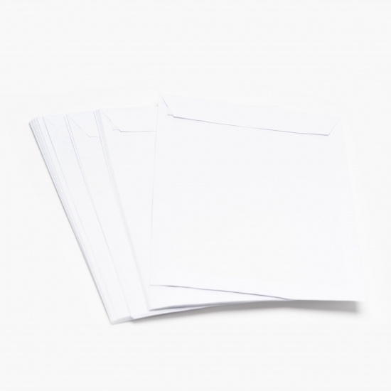 Set 25 plicuri documente, C4, siliconic, alb, 229x324 mm