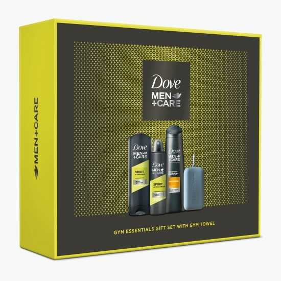 Set cadou Gym Essentials Gel de duș 250ml + antiperspirant spray 150ml + șampon 250ml + prosop microfibră