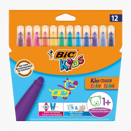Markere colorate ultralavabile Baby 12 buc