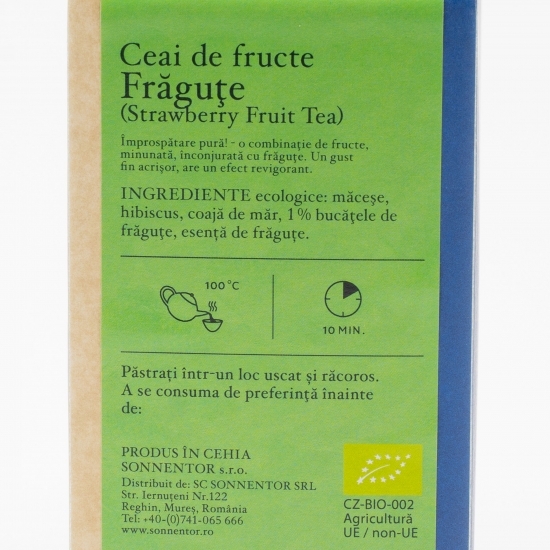 Ceai de fructe frăguțe eco 18 plicuri