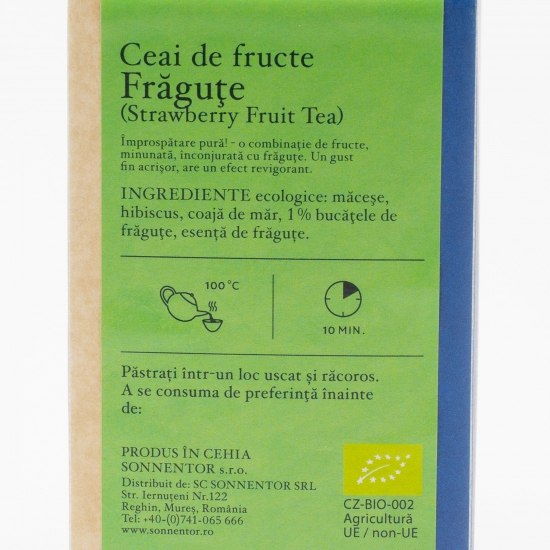 Ceai de fructe frăguțe eco 18 plicuri