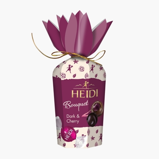 Praline din ciocolată amăruie cu cireșe 120g