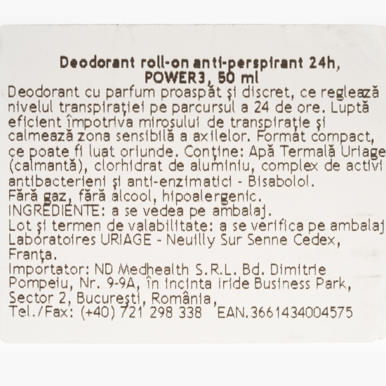 Deodorant roll-on antiperspirant Power3 50ml