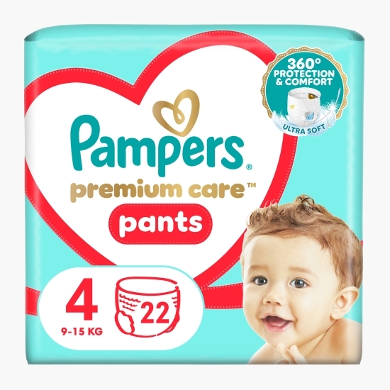 Scutece chiloțel Premium Care Pants, mărimea 4, 9-15kg, 22 buc