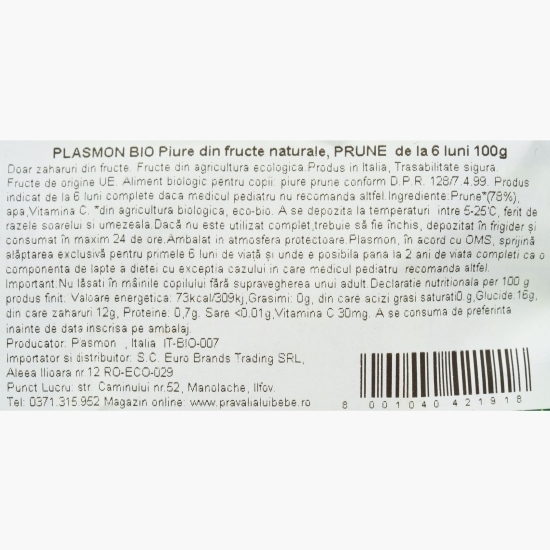 Piure eco de prune 100g