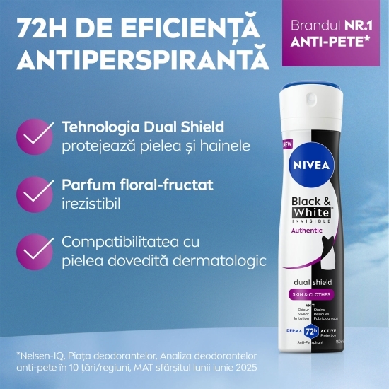 Deodorant antiperspirant spray Black & White Authentic 150ml