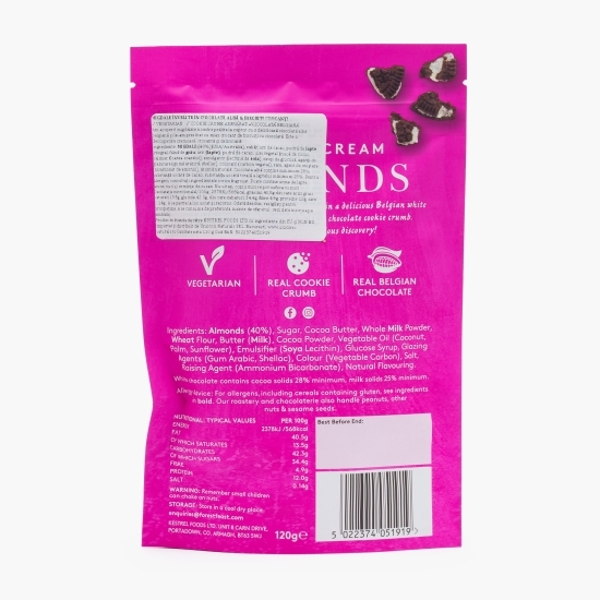 Migdale învelite în ciocolată belgiană albă & biscuiți crocanți 120g