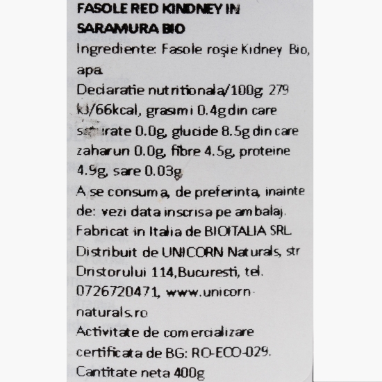 Fasole roșie eco Red Kidney 400g