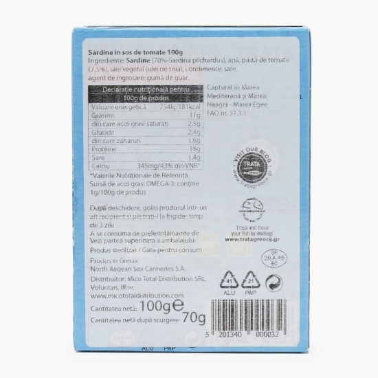 Sardine în sos de tomate 100g