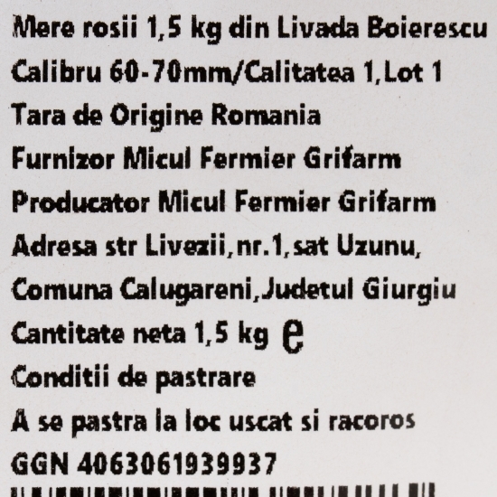 Mere roșii din livada Boierescu, 1.5kg