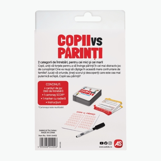 Joc de cărți "Copii vs Părinți" (Ro)