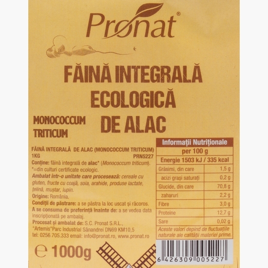 Făină integrală de Alac Monococcum Triticum eco 1kg