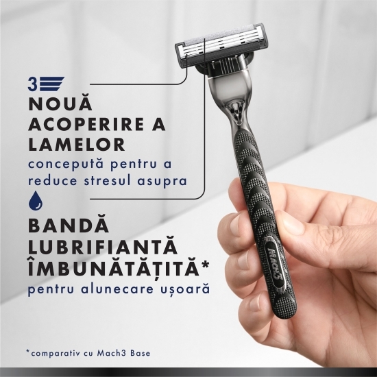 Aparat de ras Mach3 Charcoal, 1 mâner + 2 rezerve