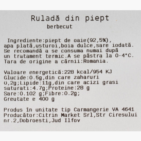 Ruladă din piept de berbecuț 400g