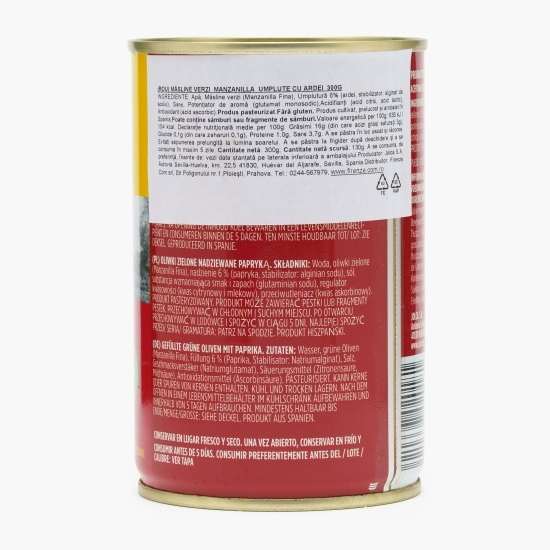 Măsline verzi Manzanilla umplute cu ardei 300g