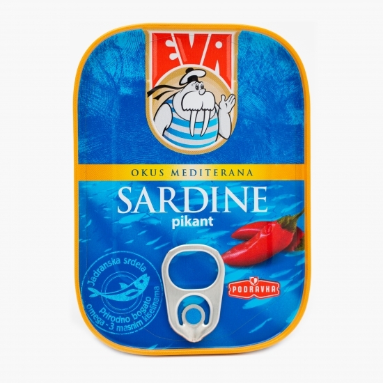 Sardine în ulei vegetal cu ardei iute 115g