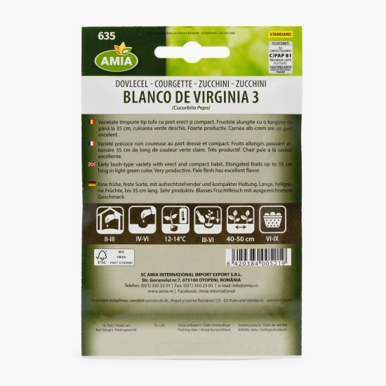 Semințe dovlecel Blanco de Virginia 3, 2g