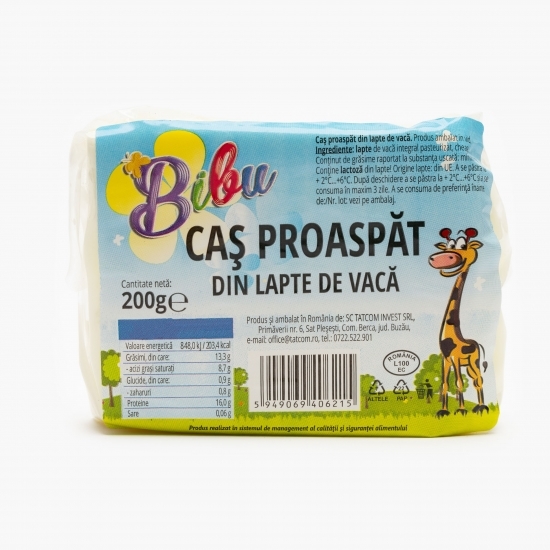 Caș proaspăt din lapte de vacă 200g