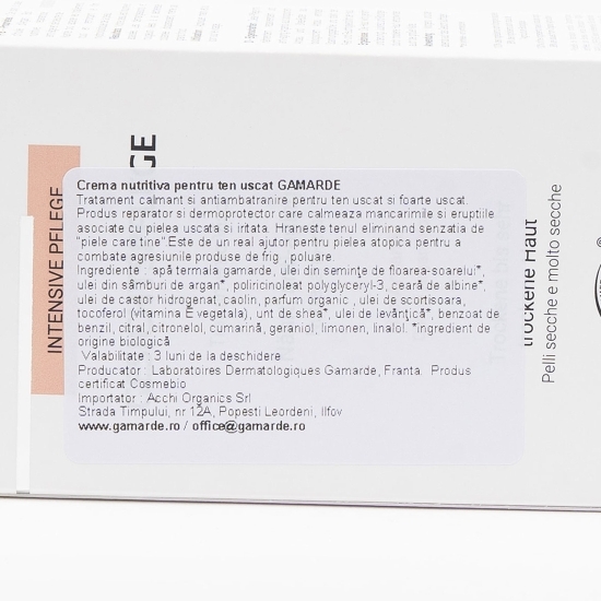 Cremă nutritivă pentru ten uscat, bio 40ml