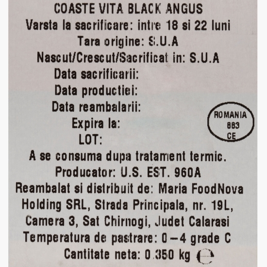 Coaste de vită Black Angus (short ribs) 350g