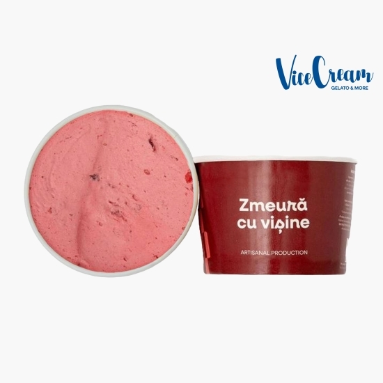 Înghețată artizanală cu zmeură și vișine 140g