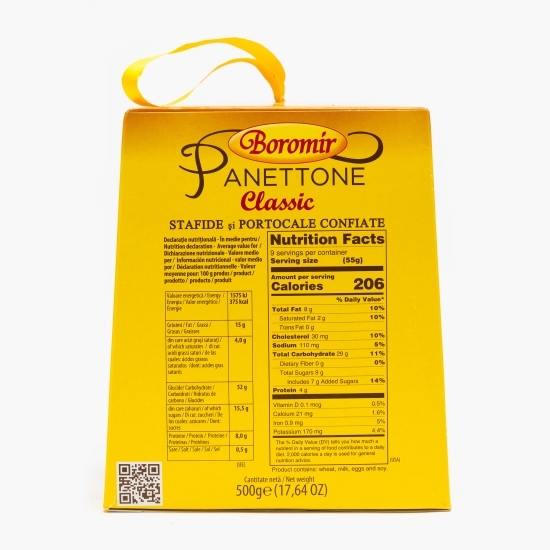Panettone Classic cu stafide și portocale confiate 500g