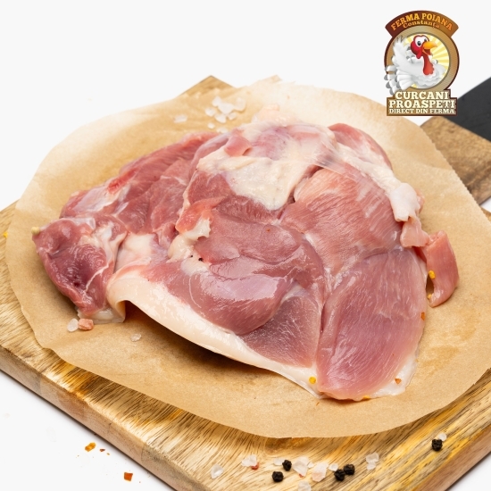 Pulpă curcan superioară dezosată cu piele 500g