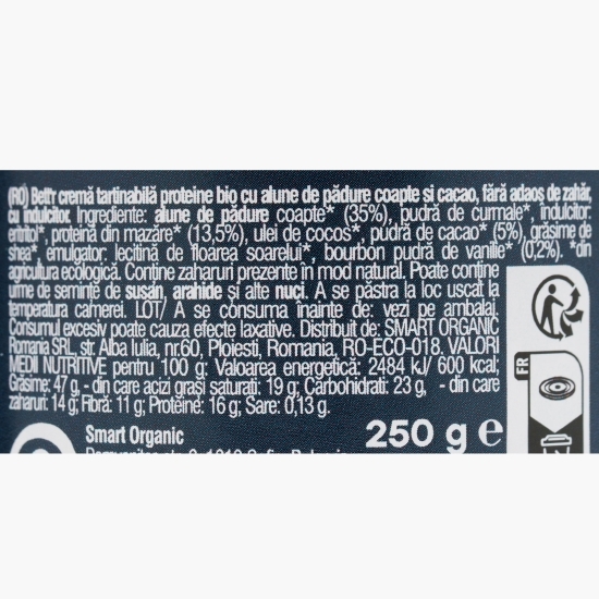 Cremă proteică de alune și cacao, fără zahăr adăugat eco 250g