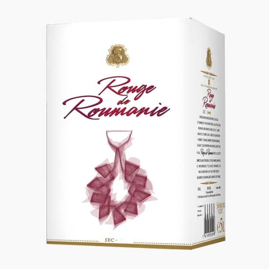 Vin roșu sec Rouge de Roumanie, Cabernet Sauvignon şi Merlot, 13.5%, bag in box 5l