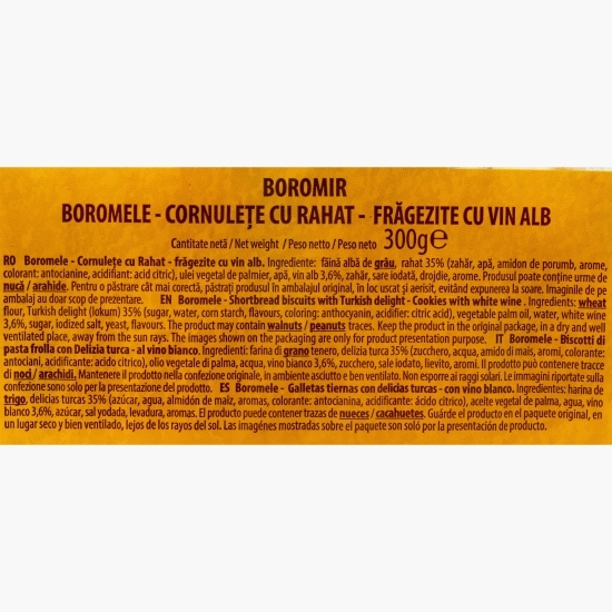 Cornulețe cu rahat, frăgezite cu vin alb Boromele 300g