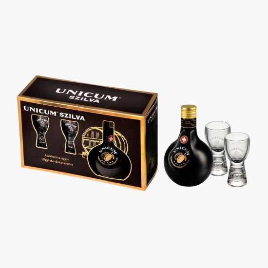 Lichior digestiv din plante 0.7l + 2 pahare