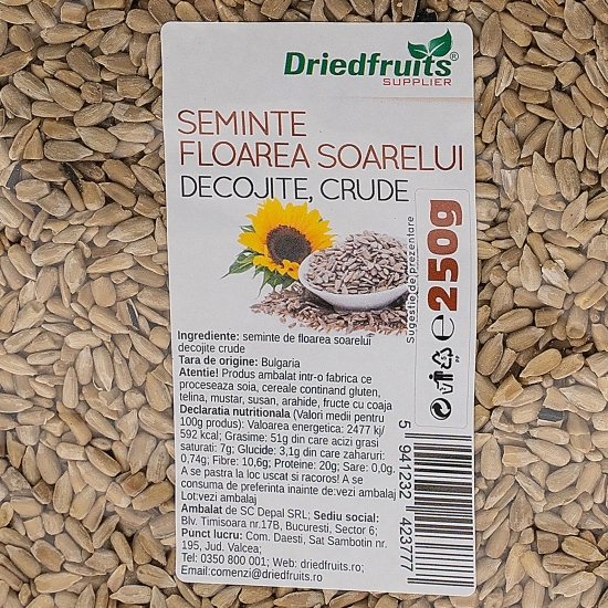 Semințe floarea-soarelui decojite crude 250g