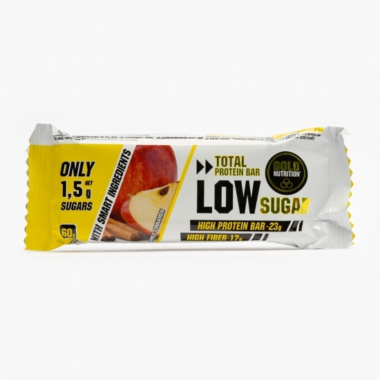 Baton proteic Low Sugar mere și scorțișoară 60g