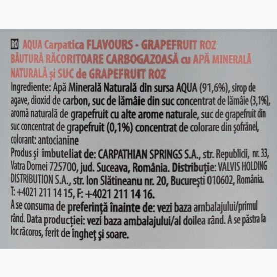 Apă minerală aromatizată grapefruit roz 0.33l