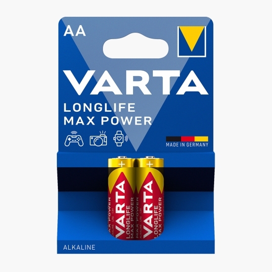 Baterii alcaline Longlife Max Power AA - pachet blister, 2 buc