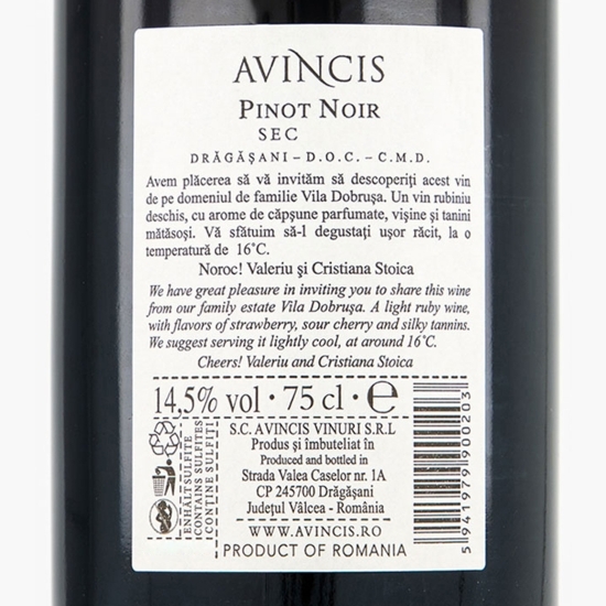 Vin roșu sec Pinot Noir, 14.5%, 0.75l