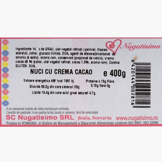 Nuci umplute cu cremă de cacao 400g