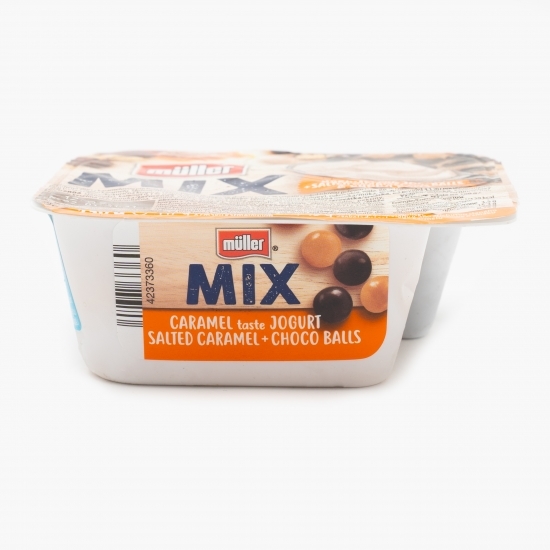 Iaurt Mix caramel și biluțe de ciocolată 130g