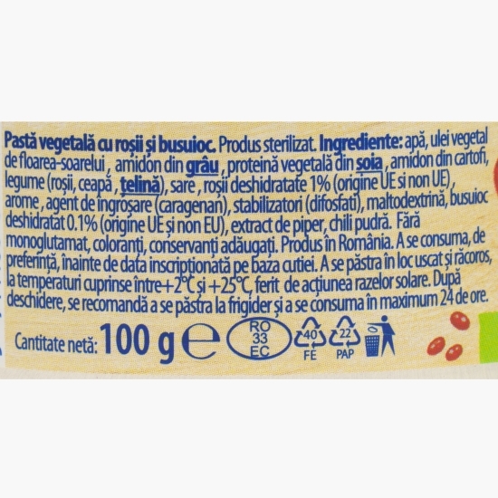 Pastă vegetală cu roșii și busuioc 100g