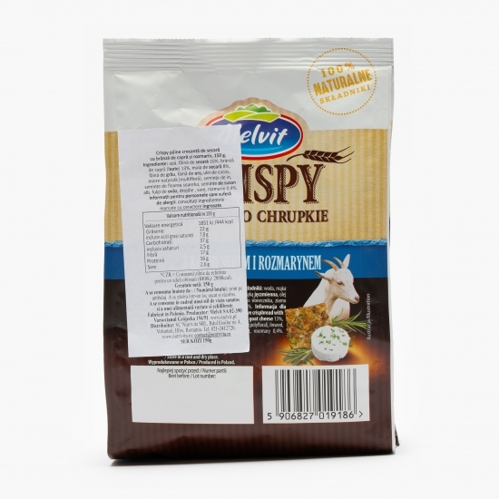 Crackers din secară integrală cu brânză de capră și rozmarin 150g