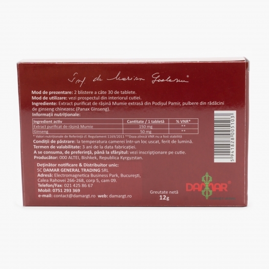Extract purificat de rășină cu ginseng 60 tablete