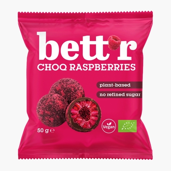 Zmeură liofilizată în ciocolată eco 50g