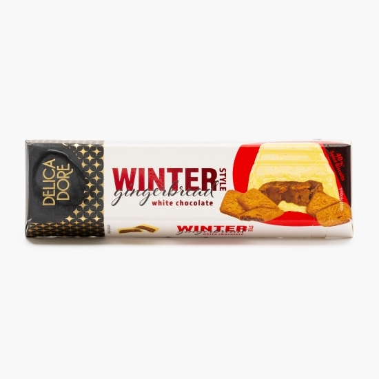 Baton de ciocolată albă cu turtă dulce și biscuiți cu condimente 72g